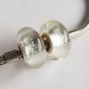 2pcs Sterling SIngle Core Euro Charm Bead Pair